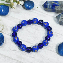 Load image into Gallery viewer, Om Mani Padme Hum: Blue Stone Tibetan Band/Bracelet
