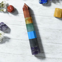 Load image into Gallery viewer, 7 Chakra Bonded Tower ⎮Crystal Healing
