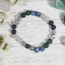 Load image into Gallery viewer, Education Crystal Healing Bracelet⎮Rose Quartz, Amethyst, Lapiz Lazuli
