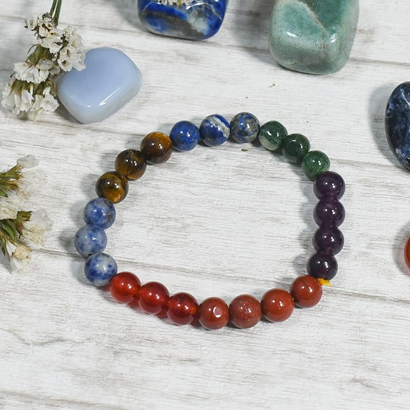 7 Chakra & Tiger Eye Bracelet⎮Stone of Courage