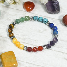 Load image into Gallery viewer, Multicolour Reiki Crystal Gemstone Chakra Healing Band
