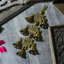 Load image into Gallery viewer, Antique Brass 7 Bells With  Shubh Labh Swastik Figurine
