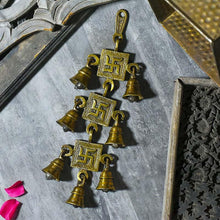 Load image into Gallery viewer, Antique Brass 7 bell With  Swastik Figuring
