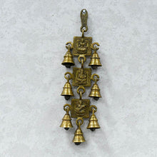 Load image into Gallery viewer, Antique Brass 7 Bells With Laxmi Ganesh Saraswati Figuring
