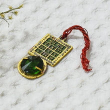 Load image into Gallery viewer, Divine Shri Budh Yantra Pendant with Green Stone

