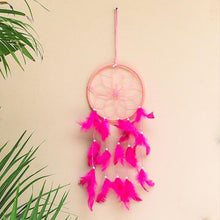Load image into Gallery viewer, Handmade Pink Feathers Dreamcatcher

