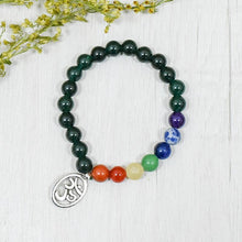 Load image into Gallery viewer, Green Aventurine Bracelet with Om Charm | Luck &amp; Creativity
