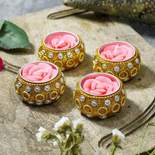 Load image into Gallery viewer, Rose Flower Tealight Candles (Set of 4)
