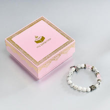 Load image into Gallery viewer, Howlite &amp; Rose Quartz Bracelet with Buddha and Angel Wings
