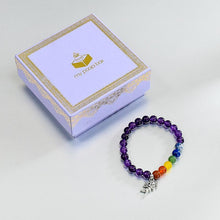 Load image into Gallery viewer, Amethyst Bracelet with Cupid Charm
