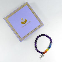 Load image into Gallery viewer, Amethyst Bracelet with Cupid Charm
