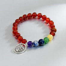 Load image into Gallery viewer, Carnelian Bracelet with Om Charm
