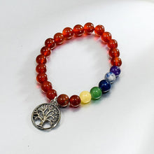Load image into Gallery viewer, Carnelian Bracelet with Tree of Life Charm
