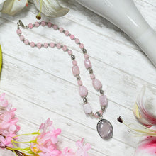 Load image into Gallery viewer, Rose Quartz Crystal Pendant Necklace
