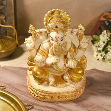 Load image into Gallery viewer, Divine White Gold Ganpati Idol
