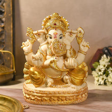 Load image into Gallery viewer, Divine White Gold Ganpati Idol
