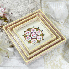 Load image into Gallery viewer, Mughal Art Beige Colored Serving Trays - Set of 3
