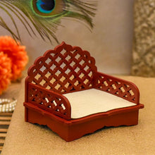 Load image into Gallery viewer, Maroon Mesh Laddu Gopal Singhasan
