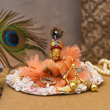 Load image into Gallery viewer, Attractive Peach Floral Krishna Poshak
