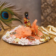 Load image into Gallery viewer, Attractive Peach Floral Krishna Poshak
