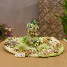 Load image into Gallery viewer, Attractive Green  Krishna Poshak
