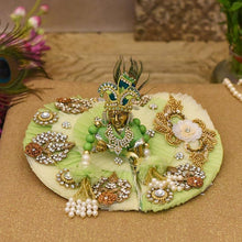 Load image into Gallery viewer, Attractive Green  Krishna Poshak
