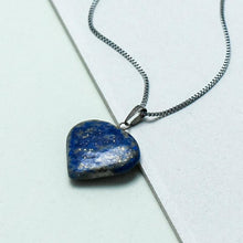 Load image into Gallery viewer, Lapis Lazuli Heart Pendant Necklace
