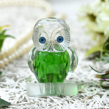 Load image into Gallery viewer, Green Crystal Owl Figurine Paperweight Table Centerpiece Home Décor
