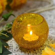 Load image into Gallery viewer, Yellow Crackled Matki Candle Holder
