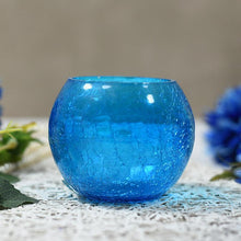Load image into Gallery viewer, Blue Crackled Matki Candle Holder
