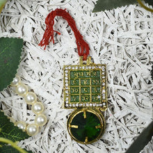 Load image into Gallery viewer, Divine Shri Budh Yantra Pendant with Green Stone
