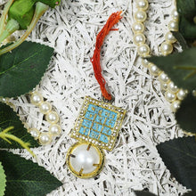 Load image into Gallery viewer, Stone-studded Chandra Yantra Pendant with White Pearl
