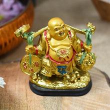 Load image into Gallery viewer, Feng Shui Golden Laughing Buddha for Wealth and Prosperity
