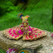 Load image into Gallery viewer, Golden Embellished Laddu Gopal Dress
