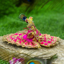 Load image into Gallery viewer, Golden Embellished Laddu Gopal Dress
