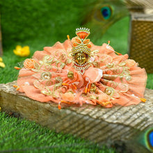 Load image into Gallery viewer, Elegant Net Embroidered Peach Krishna Poshak
