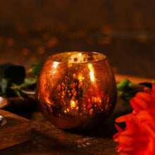 Load image into Gallery viewer, Enchanting Golden Glass Tea Light Holder
