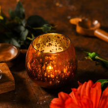 Load image into Gallery viewer, Enchanting Golden Glass Tea Light Holder
