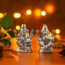 Load image into Gallery viewer, Silver Ganesh Laxmi Murti for Home Decor
