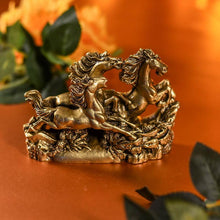 Load image into Gallery viewer, Feng Shui Three Running Golden Horses for Victory Showpiece

