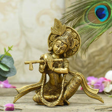Load image into Gallery viewer, Divine Brass Krishna Idol
