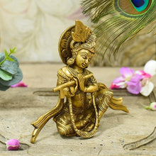Load image into Gallery viewer, Divine Brass Krishna Idol
