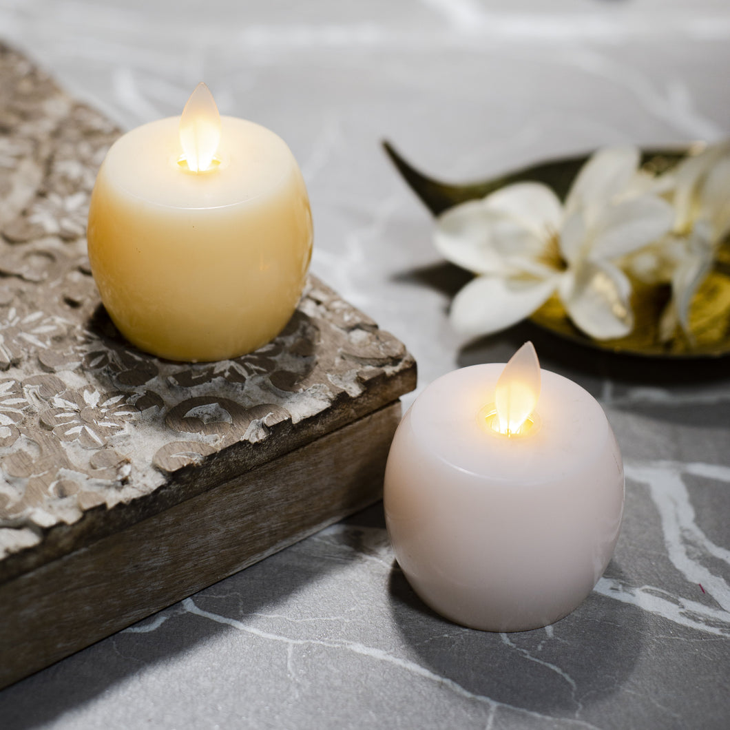 Delightful Round LED Candle Set of 2
