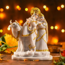 Load image into Gallery viewer, Radha Krishna With Cow Idol
