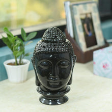 Load image into Gallery viewer, Shining Black Ceramic Buddha Head Aroma Diffuser
