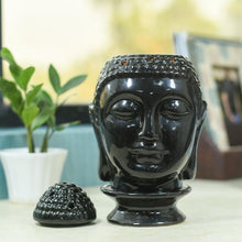 Load image into Gallery viewer, Shining Black Ceramic Buddha Head Aroma Diffuser
