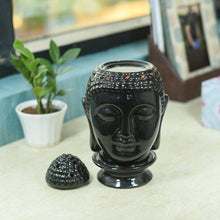 Load image into Gallery viewer, Shining Black Ceramic Buddha Head Aroma Diffuser
