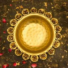 Load image into Gallery viewer, Golden Roses Brass Urli
