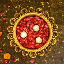 Load image into Gallery viewer, Golden Roses Brass Urli
