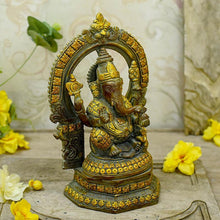Load image into Gallery viewer, Graceful Brass Ganesh Idol
